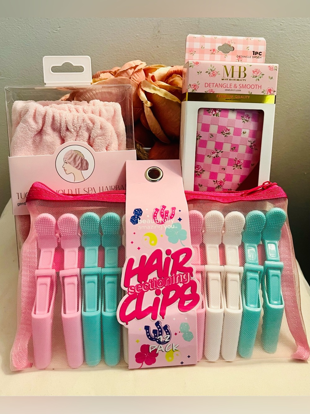 MUST HAVE BEAUTY NWT 3-Piece Pink Hair Spa Bundle.